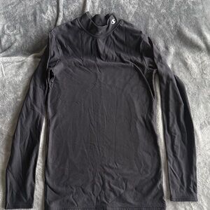 Champion Black Long-Sleeve Mock Neck Performance Top